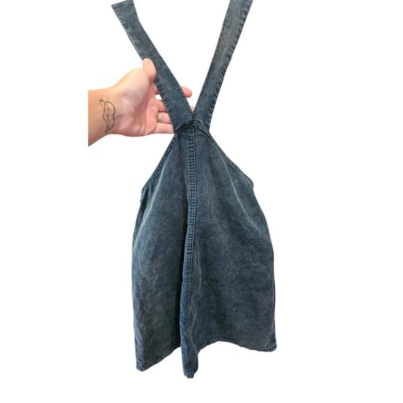 Anthropologie sz S teal corduroy pocket overall mini dress casual versatile EUC - Picture 4 of 8